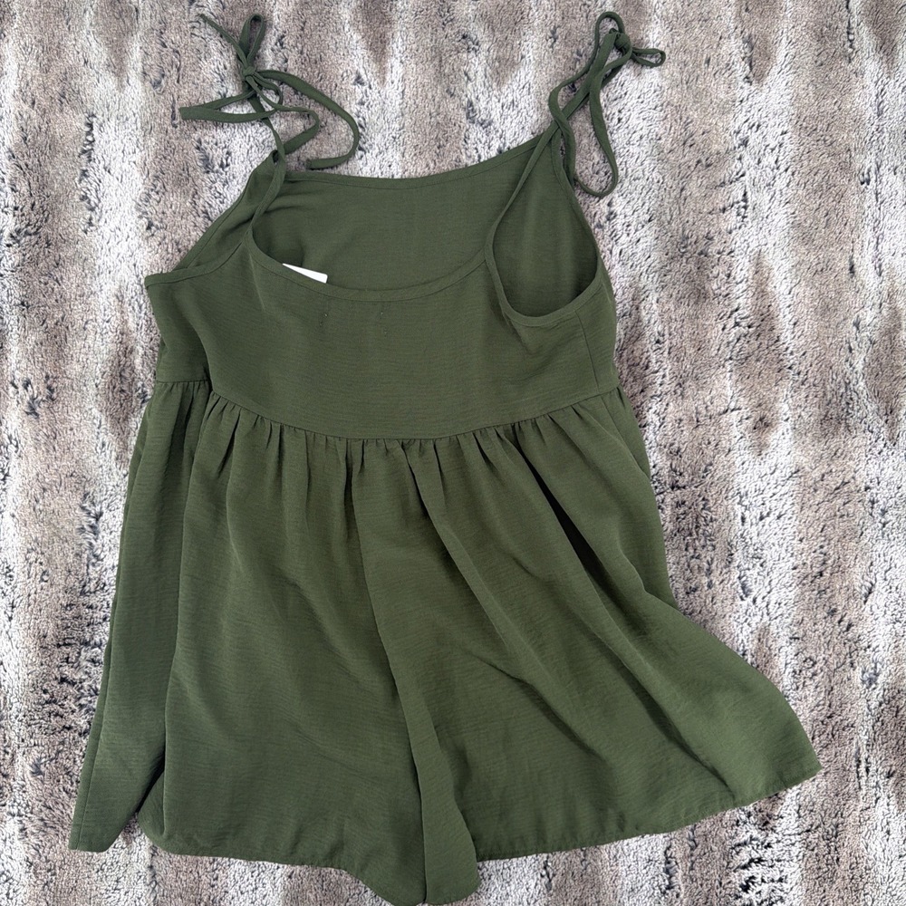 Urban Outfitters Romper Women's M Green Sleeveless Tie Strap Boho Girlcore Chic - Picture 4 of 7